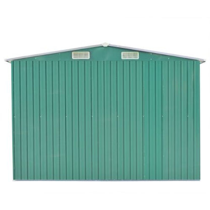 Green Metal Garden Shed 257x392x181cm - When You're Outdoors