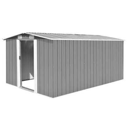 Grey Metal Garden Shed 257x392x181cm - When You're Outdoors