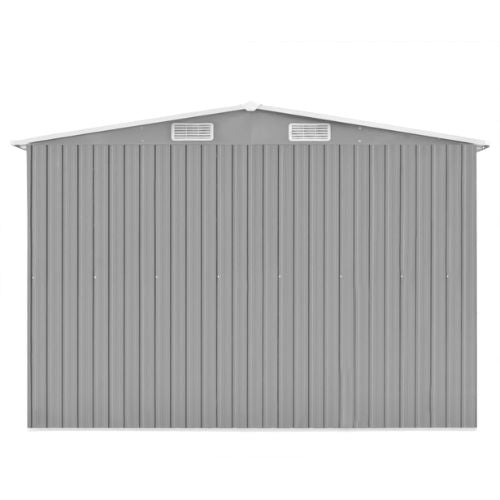 Grey Metal Garden Shed 257x392x181cm - When You're Outdoors