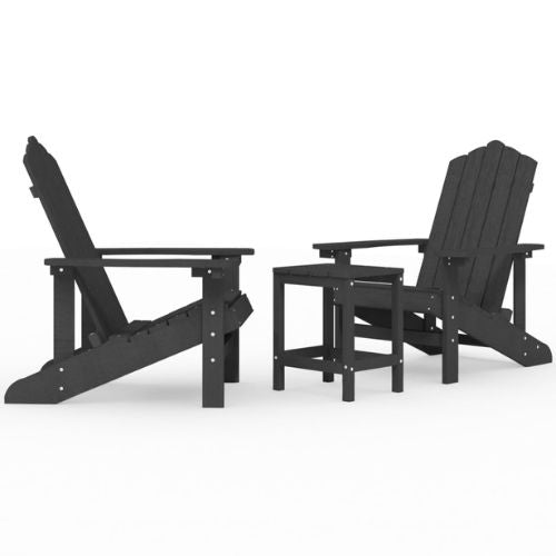 Garden Adirondack HDPE Chairs with a Table in Anthracite - When You're Outdoors