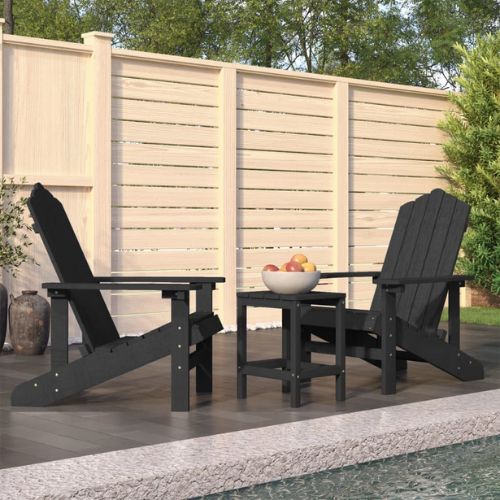 Garden Adirondack HDPE Chairs with a Table in Anthracite - When You're Outdoors