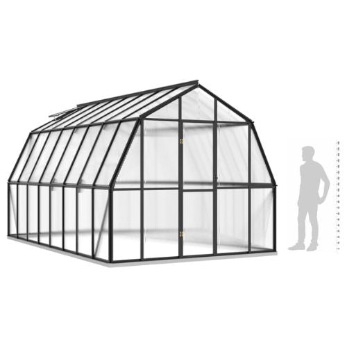 Greenhouse with Base 12.63m² Aluminium Frame in Anthracite - When You're Outdoors