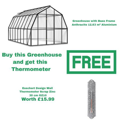 Greenhouse with Base 12.63m² Aluminium Frame in Anthracite - When You're Outdoors