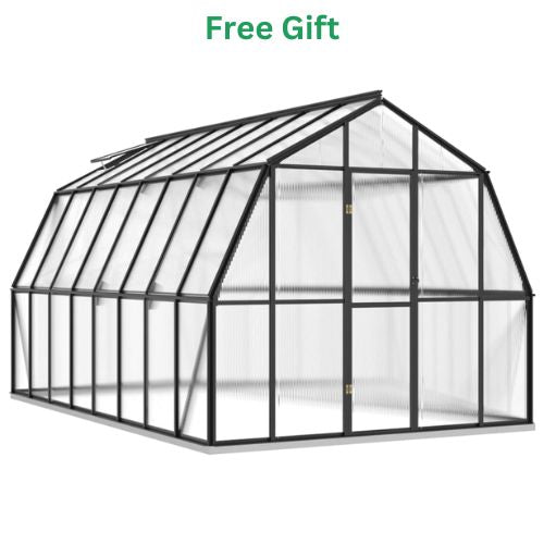 Greenhouse with Base 12.63m² Aluminium Frame in Anthracite - When You're Outdoors