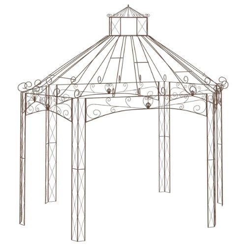 Garden Pavilion 4x2.58x3.78m in Antique Brown Wrought Iron - When You're Outdoors