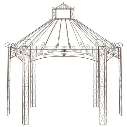 Garden Pavilion 4x2.58x3.78m in Antique Brown Wrought Iron - When You're Outdoors