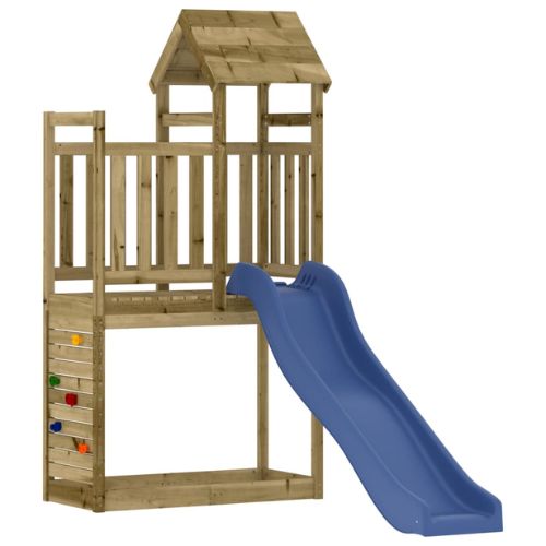 Outdoor Playset with Rock Wall and Slide Impregnated Wood Pine - When You're Outdoors