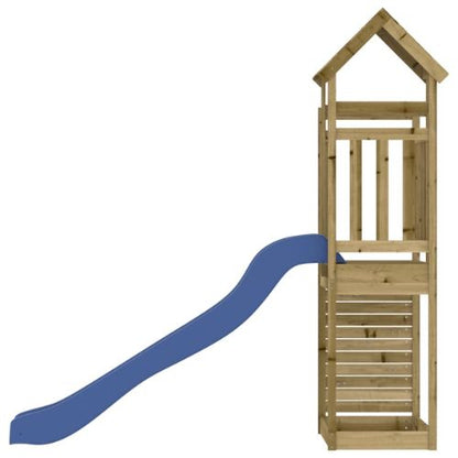 Outdoor Playset with Rock Wall and Slide Impregnated Wood Pine - When You're Outdoors