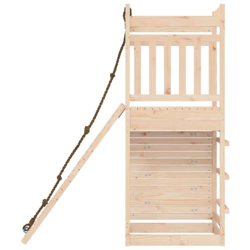 Outdoor Playset with Rock Wall Solid Wood Pine - When You're Outdoors