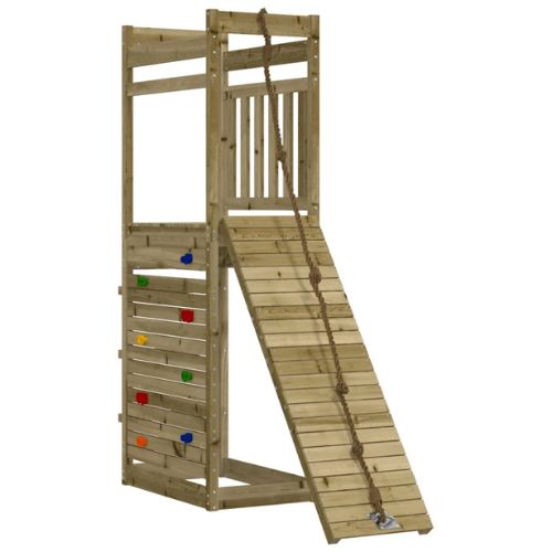 Outdoor Playset with Rock Wall Impregnated Wood Pine - When You're Outdoors