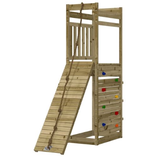 Outdoor Playset with Rock Wall Impregnated Wood Pine - When You're Outdoors