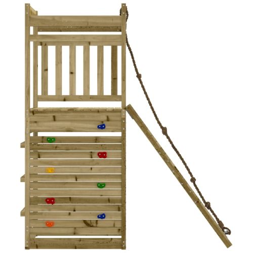 Outdoor Playset with Rock Wall Impregnated Wood Pine - When You're Outdoors