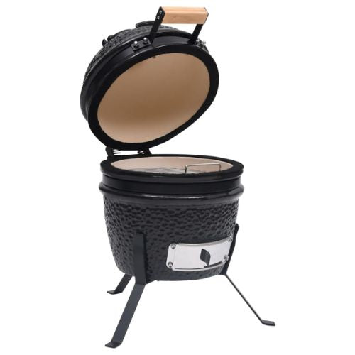 Kamado 2-in-1 56cm Black Ceramic Barbecue Grill &amp; Smoker - When You're Outdoors