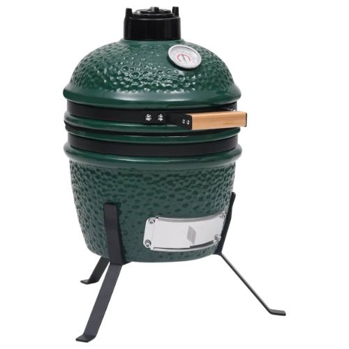 Kamado 2-in-1 Ceramic Barbecue Grill and Smoker 56 cm Green - When You're Outdoors