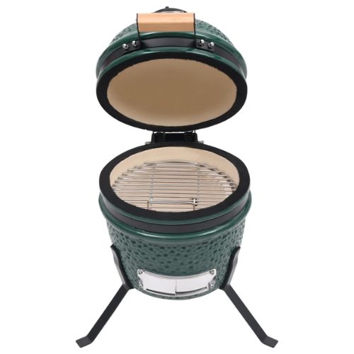 Kamado 2-in-1 Ceramic Barbecue Grill and Smoker 56 cm Green - When You're Outdoors