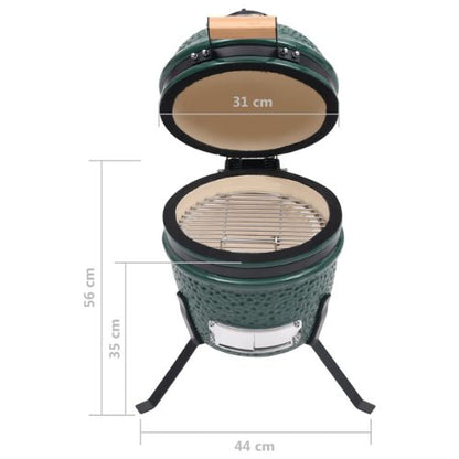 Kamado 2-in-1 Ceramic Barbecue Grill and Smoker 56 cm Green - When You're Outdoors