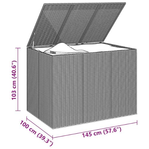 Grey Garden Cushion Box PE Rattan 145x100x103cm - When You're Outdoors