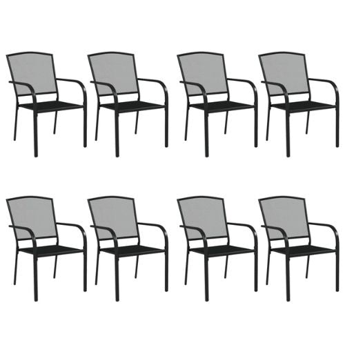 Anthracite Grey 9 Piece Steel Garden Dining Set