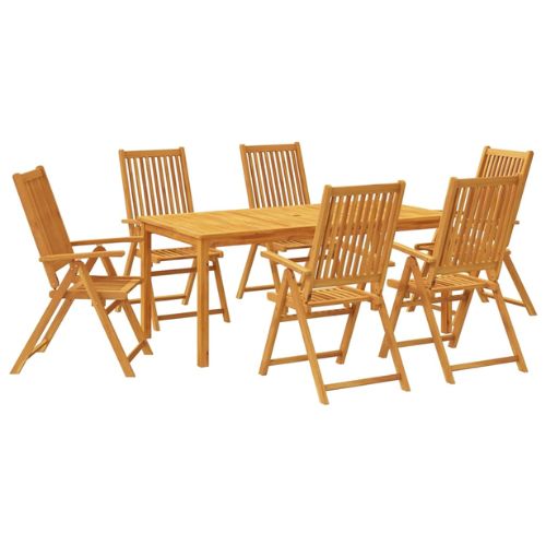 Solid Acacia Wood 7-Piece Garden Dining Set