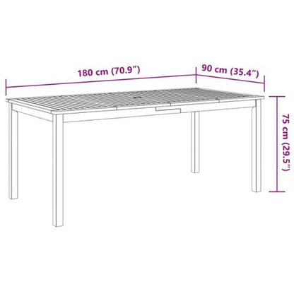 Solid Acacia Wood 7-Piece Garden Dining Set