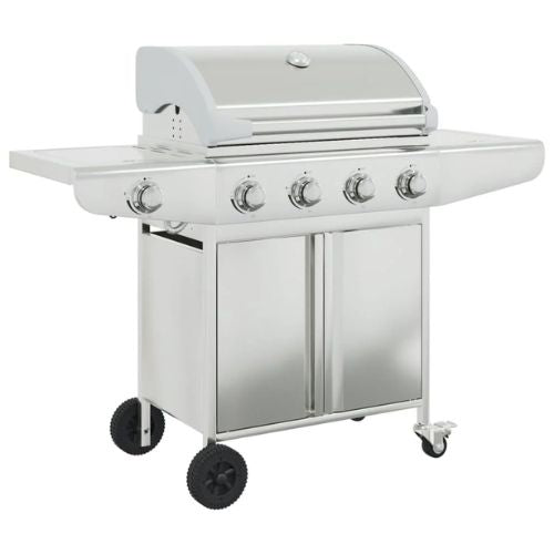 Gas BBQ Grill with 5 Burners in Silver Stainless Steel - When You're Outdoors