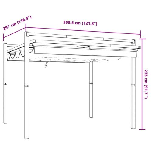 Garden Gazebo  with a Retractable Roof 3x3m in Cream and Aluminium frame - When You're Outdoors