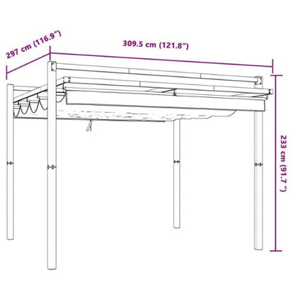 Garden Gazebo  with a Retractable Roof 3x3m in Cream and Aluminium frame - When You're Outdoors