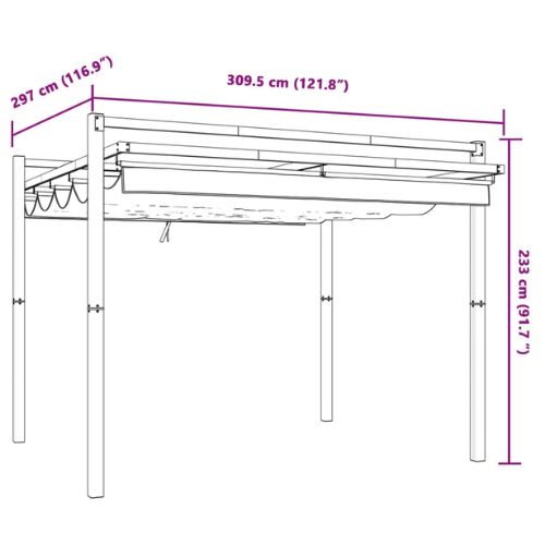 Garden Gazebo with a Retractable Roof 3x3m in Anthracite Grey and Aluminium frame - When You're Outdoors