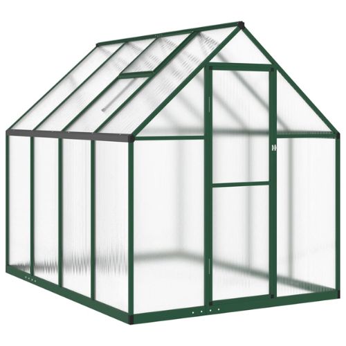 Greenhouse with a Base and Green Aluminium Frame 224x169x195cm - When You're Outdoors