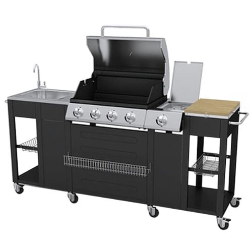 Montana Outdoor Kitchen Worktop, Sink and 4 Burner Barbecue - When You're Outdoors