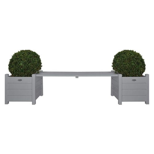 Esschert Design Grey Planters with Bridge Bench - When You're Outdoors