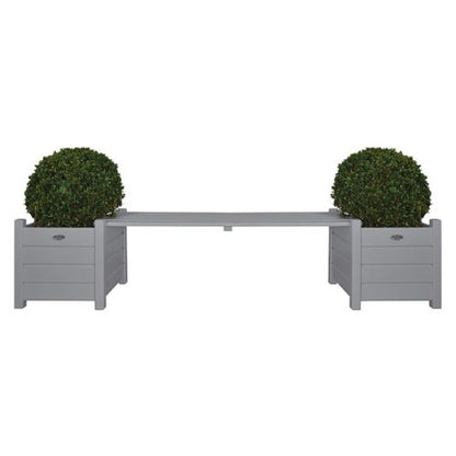 Esschert Design Grey Planters with Bridge Bench - When You're Outdoors