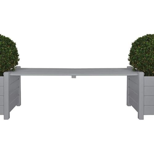 Esschert Design Grey Planters with Bridge Bench - When You're Outdoors