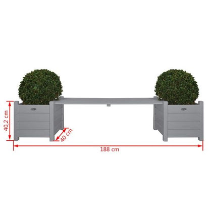 Esschert Design Grey Planters with Bridge Bench - When You're Outdoors