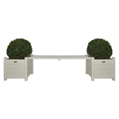 Esschert Design White Planters with Bridge Bench - When You're Outdoors