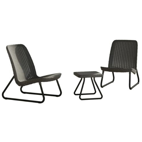 Keter Rio 3 Pieces Graphite Grey Patio Furniture Set