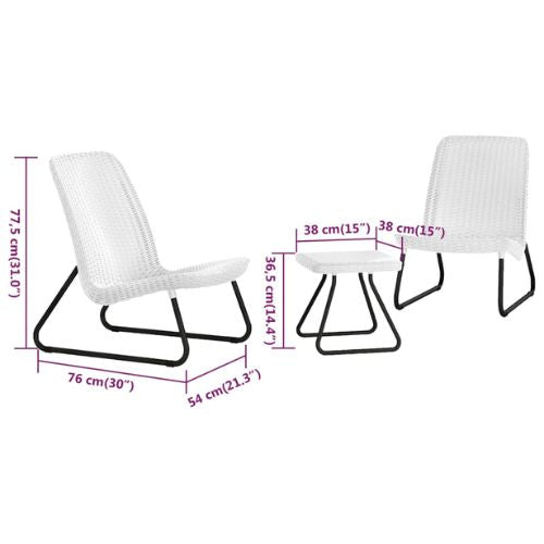 Keter Rio 3 Pieces White Patio Furniture Set - When You're Outdoors