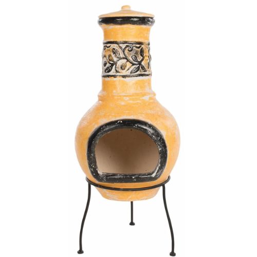 RedFire Soledad Clay Fireplace in Yellow and Black - When You're Outdoors