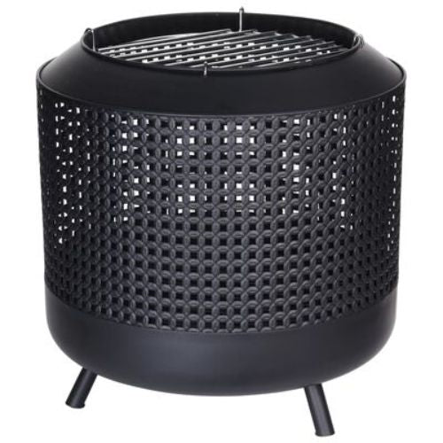 ProGarden Black Fire Basket With BBQ Grid 50x51cm