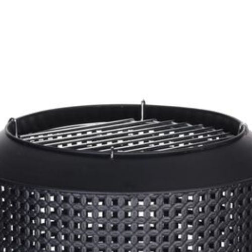 ProGarden Black Fire Basket With BBQ Grid 50x51cm