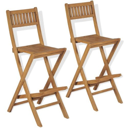 Solid Teak Wooden Outdoor 3 Piece Bar/ Bistro Set with Folding Chairs