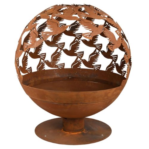 Esschert Design Laser Cut Fire Pit Birds in Rust