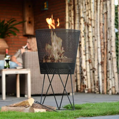 RedFire Amarillo Black Steel Fire Basket - When You're Outdoors