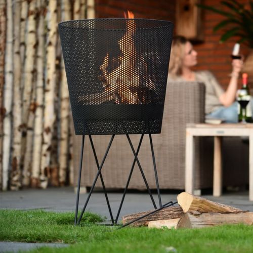 RedFire Amarillo Black Steel Fire Basket - When You're Outdoors