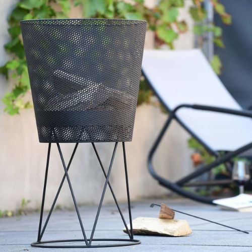 RedFire Amarillo Black Steel Fire Basket - When You're Outdoors