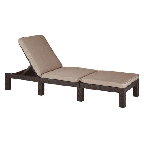 Keter Daytona Sunlounger with Cushion in Brown