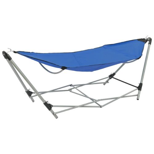 Hammock with a Foldable Stand in Blue - When You're Outdoors