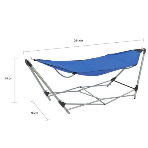 Hammock with a Foldable Stand in Blue - When You're Outdoors