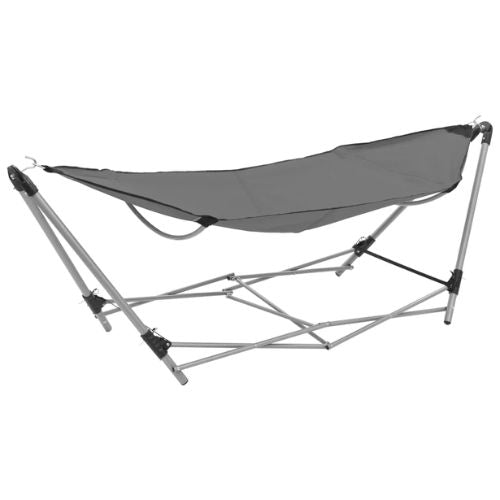 Hammock with a Foldable Stand in Grey - When You're Outdoors