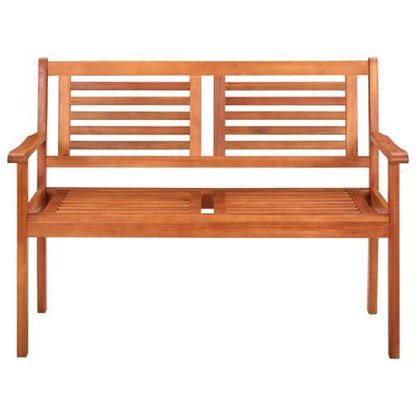 Solid Eucalyptus Wooden 2-Seater Garden Bench 120cm